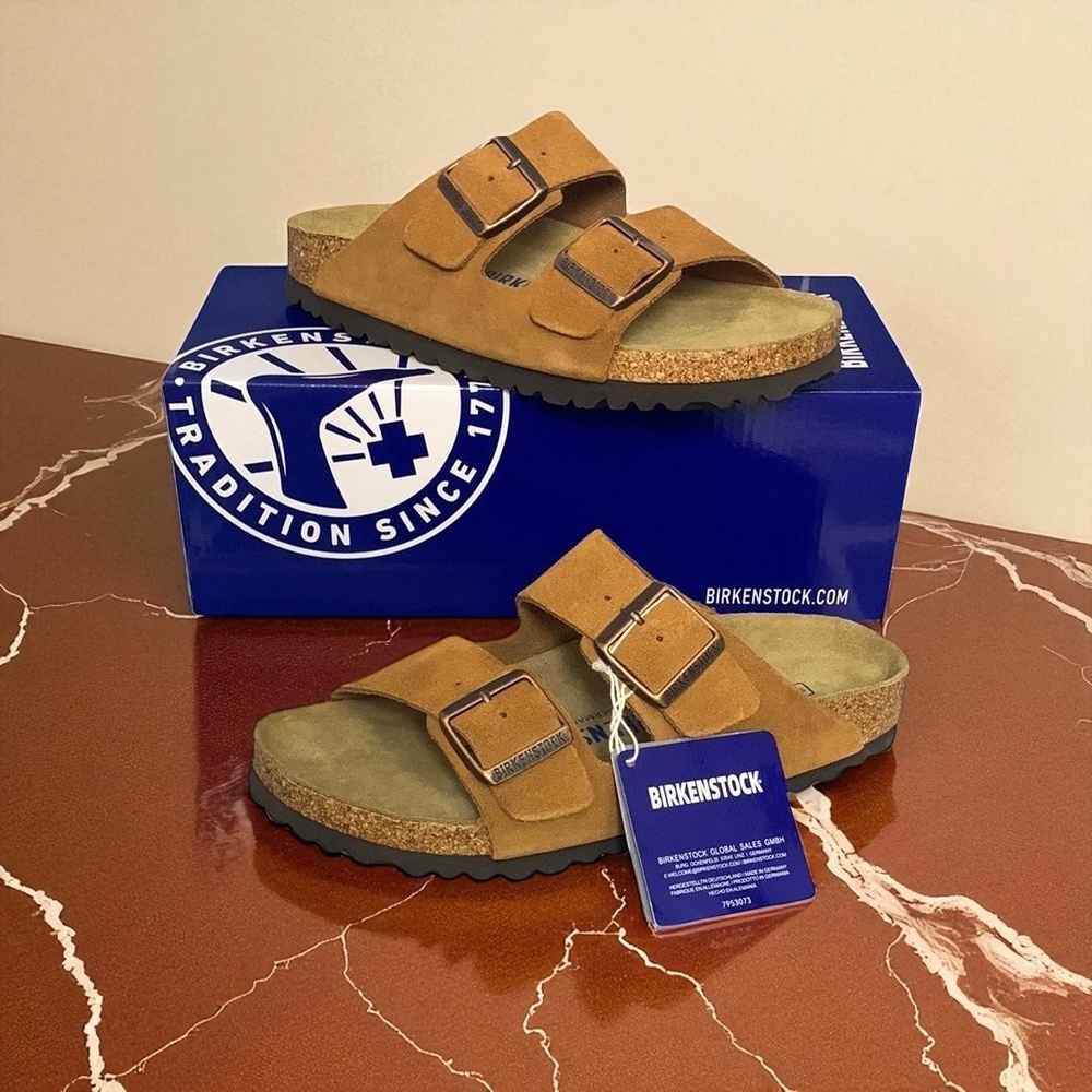 Birkenstock Arizona Narrow Mink Sandals Comfortable Cork Footbed